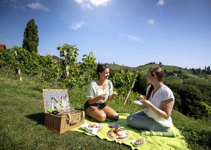 Enjoyable break in the middle of the South Styrian vineyards | © Steiermark Tourismus | Tom Lamm